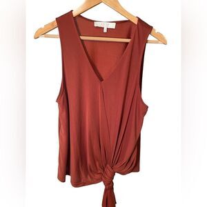 Astr the Label Sleeveless Burnt Orange Top with Tie